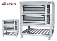 Double Layer Four Trays Electric Oven Stainless Steel For Bakery computer touch