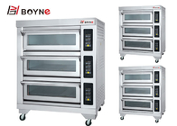 Commercial Industrial Three Layer Six Trays Deck Oven With Long Glass Electric 380v