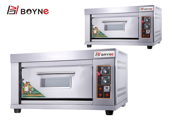 Professional Industrial Two Deck Electric Bread Baking Oven Two Trays Stainless Steel